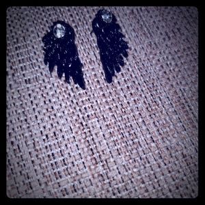 Black wing earrings